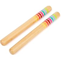 GICO Tamburin Aus Holz – 20 Cm Durchmesser, Mit 5 Schellen, Musikinstrument Für Kinder, Nachhaltig Gefertigt