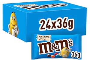 M&M's Crispy Confetti Al Cioccolato Contenenti Riso Soffiato, 24 Bustine Ognuna Da 36g di praline al cioccolato: totale 864g, Vecchia versione