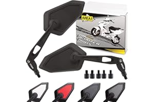 ‎AREA1 Area1 Universal Motorroller Rückspiegel Paar e-geprüft M8/M10 Rechts+Linksgewinde für z.B. Race GT50 TPH Runner NRG Speedfght Jetforce Django Aerox BWs SR50/R RY8 RY6 49X K2 F12 F15