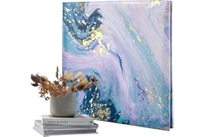 CARESTARZ Photo Album - Abstract Marble Swirl Design Photo Albums 6x4-6x4 Photo Album Memo Slip in Holds 200 Photos for Valentine Family Wedding Christmas Birthday