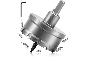 SAIBOO 68mm Broca Cortadora de Agujeros de Metal, Cortador Orificio con Punta de T.C.T Carburo de Tungsteno con Taladro Piloto para Acero Inoxidable, Acero Dulce, Aleación de Aluminio, Cobre, Hierro