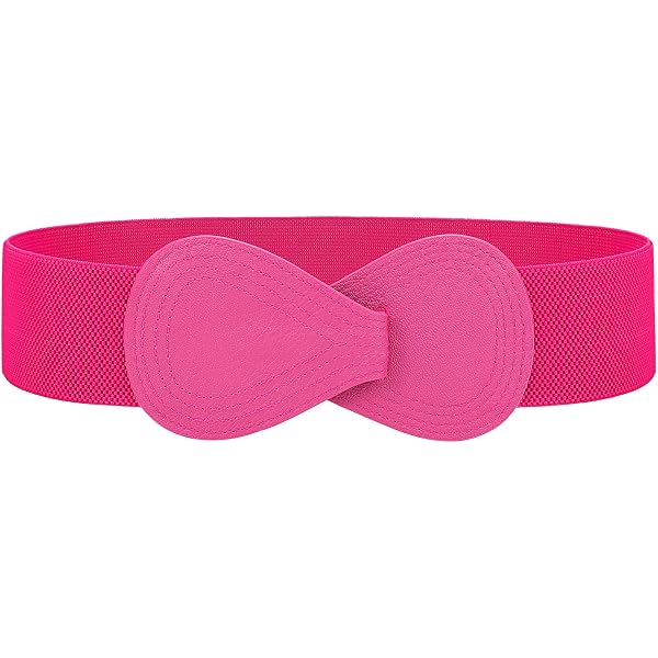 Inzegao Cintura elastica in vita da donna per jeans cintura elastica per abito cintura regolabile per piumino giacca camicia, Bianco con fibbia dorata, taglia unica