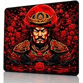 Baskılı Dijital Tasarımlı Oyuncu Mouse Pad, Kaymaz Taban, Dikişli Gaming Mouse Pad Crimson Oni 50x40 Cm