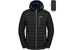 Little Donkey Andy Męska lekka kurtka buforowa z kapturem wiatroszczelna kurtka zimowa z recyklingu lekka izolacja