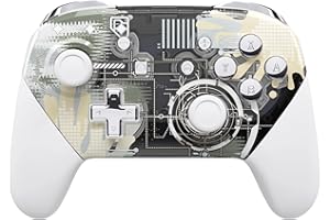 ‎EXTREMERATE eXtremeRate Full Gehäuse Set kompatibel mit Nintendo Switch Pro Controller, DIY-Ersatz Front Hülle/Back Shell&Handgriffe Case Zubehör für Switch Pro Controller-Silber Splatter