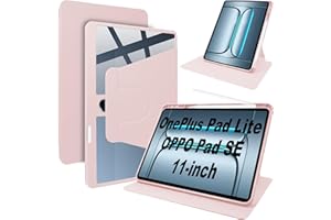 Lemxiee Coque pour OnePlus Pad Lite & Oppo Pad SE 11" Case avec Porte styleto & Béquille Rotatif,Cuir PU + Acrylique Transparent