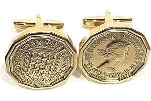 OCC OLD COIN CUFFLINKS HT - Premium 1964 Threepence cufflinks for a 61st Birthday cufflinks 61st birthday cufflinks for men
