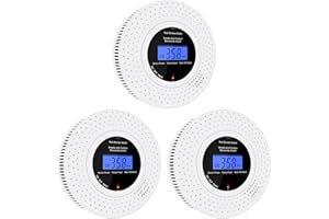 Scondaor Smoke and Carbon Monoxide Detector Combo with LCD Display, 10-year Life Smoke Alarms for Home, Replaceable AA Battery Included, Smoke & CO Alarm Detector with Test/Silence Button (3 Pack)