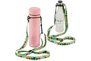 FainFun Appeso Corda Bottiglie di Bevande, Tracolla Regolabile Bottiglia d'Acqua per Bambini Adulto, Borsa per Borraccia Universale, Porta Borraccia per Passeggiate, Escursioni, Arrampicate