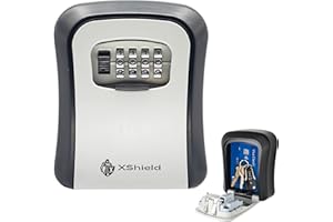 XShield 4-digit Combination Key Safe | Police-approved Wall-mount Lock Box | Weatherproof & Heavy-duty | Large Capacity For Keys & Access Cards | Outdoor Security Lockbox For Home & Business