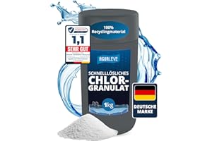 AGUALEVE® Chlorgranulat schnelllöslich 1kg *NEU* | Sichere und schnelle Desinfektion | Für Pools, Aufstellpools, Whirlpools, Planschbecken | Deutsche Markenqualität | mit Note 1,1 getestet