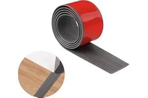 TECDW Bodenübergangsstreifen,PVC Selbstklebende Schwellenleisten für Türöffnungen,Wasserdicht Verschleißfest,Teppichtürstreifen Geeignet für Von Türen,Fenstern,Böden (dunkelgraue Holzmaserung, 1m-5cm)