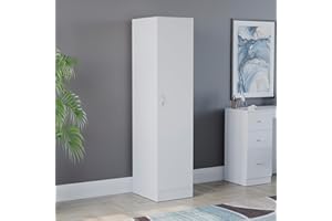 Vida Designs Riano Wardrobe, With Shelf & Hanging Rail Bedroom Storage Furniture (White, 1 Door)