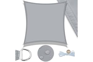 UMI. UMI Vela Ombreggiante Impermeabile 2x2m Rettangolare Tenda a Vela Protezione Raggi UV 98% Tenda Parasole per Esterno Giardino Terrazzo - Grigio