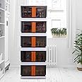 JD FRESH 5 Unit Transparent Plastic Cupboard for Storage/Wardrobe Clothes Organizer for Bedroom/Kitchen/Plastic Wardrobe Cabinet for Storage/Almirah for Clothes Storage Cabinet Rack (Transparent)
