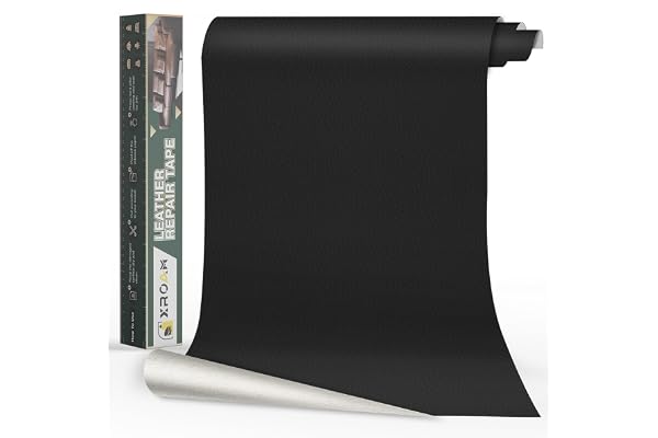 Xroam Simili Cuir Autocollant, 60x200 cm Noir, Patch de Réparation en Cuir Auto-adhésif, Reparation Autocollant Cuir Patch Rénovation pour Canapés, Sièges de Voiture, Chaises