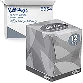 Kleenex 8834 Cube Tissue Box, 2 Layers, Fragrance Free, 12 x 88 Sheets | Kleenex Handkerchiefs in Cube, White, Unscented, for