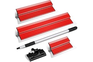 suokoun Flächenspachtel Set, Spachtel Werkzeug (250mm, 400mm, 600mm) und 0.7 m bis 1.58 m Teleskopstange mit Adapter, Multifunktionales Glättungsspatel-Kit für professionelle Anwendungen