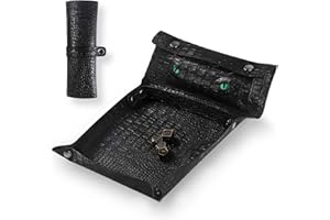 Byhoo Vassoio pieghevole per dadi DND e borsa per dadi DND con occhi verdi, vassoio per rollare i dadi DND e giochi da tavolo, vassoio per dadi DND verde al buio, borsa per dadi DND contiene 3 set di