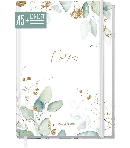 Cahier A5 Ligné Häfft Paper&you - 64 Pages Premium 90g/m² - Fleurs Volantes - Idéal Pour Notes, école, Bureau