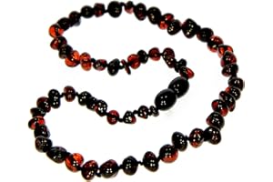 SilverAmber Jewellery - Collana in ambra baltica - Cognac, ciliegia, miele, limone o ombré - Lucida e grezza - Perle di ambra genuina al 100% - Massima qualità - Dimensioni: 33-70 cm