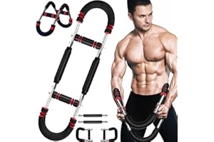 LEUKOLES Twister Armtrainer – Verstellbares Brust Trainingsgerät (30-50 kg / 70-110 lb), Portable Power Twister Stange mit abnehmbarem Design – Fitnessübungen überall Fitnessgeräte für Zuhause