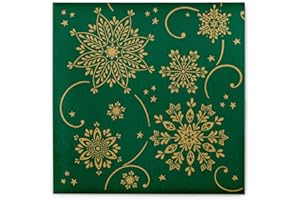 Mank Airlaid Servietten 40x40 cm, Premium Einweg-Serviette, grün stoffähnlich und saugstark, perfekt für Weihnachtsfeiern & Adventsfeiern, Weihnachtsservietten 50 Stück Cristal (Grün)