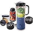 FUMATO 800W Nutri Blender- 3 Jars, 2 Stainless Steel Blades, 100% Pure Copper Motor, 2200 RPM, 2 Speed Modes, Pulse Function & 1 Year Warranty | Smoothie, Juices, Shakes, Purees & Grind Spices- Blue