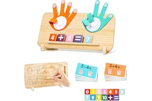PUASOK Giocattolo di Matematica in Legno, Giocattoli Matematici Montessori, Giochi Matematici con Conteggio, Giocattolo Educativo per 3-6 Anni, Giochi Educativi Prescolari Regalo Natale o di Compleanno