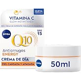 NIVEA Q10 Anti-Wrinkle Energy - Brightening Day Cream with SPF15 - Instant Glow and Uniform Skin - Pure Q10, 7x Vitamin C and