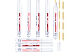 LONELY HIGH HEELS 8 Stück Weiße Fugenstift für Schimmel und Restaurierung, Fugenmörtel Restaurierung Stift, Reparatur Marker für Fliesen Wand Boden, mit Ersatzspitze