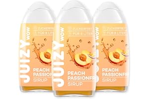 JUIZY WOW Sirop sans sucre | 3 x 65ml Peach Passionfruit - 36L Sirop naturel pour boissons | Zero Calories | Vegan | Bundle de 3 | Boisson concentrée prête à boire | More Juice - Less Calories