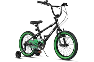 Glerc Razor 12 14 16 Inch Kids Bike BMX Style for 2-8 Years Old Boys Bicycles with Stabilisers & Kickstand & Bell, Multiple Colors