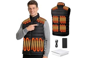 GAEEP Heated Gilet for Men and Women with 20000mAh Battery Power Bank, Heated Vest with 9 Heating Zones for Outdoor Work Skiing Hiking Fishing, Heated Body Warmer Jacket Coat for Winter Christmas