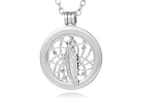 Morella Mujeres Collar 70 cm acero Inoxidable y Colgante Amuleto Coin 33 mm en Bolsa para Joyas