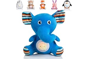 ISLA TOYS PELLUCHES ET JOUETS POUR ENFANTS Isla Toys - Peluche Veilleuse CORANIQUE pour Bébé et Enfant, 1 Peluche Offerte, Doudou Projecteur, Idée Cadeau Naissance Aïd et Fêtes Musulmanes (Eléphant)
