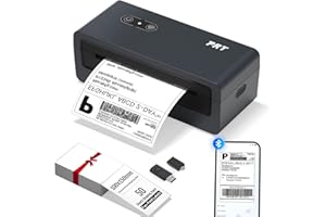 prt Bluetooth Etikettendrucker, N43BT DHL Thermodrucker, 4x6 Versandetiketten Ettikettendrucķer, Label Printer für iOS, Android, Windows und Mac, für DHL, FedEx, USPS, Shopify(Schwarz)