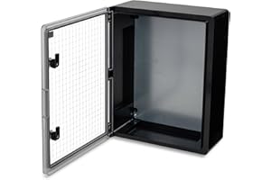 BOXEXPERT Caja de Montaje en Pared Caja IP65 Caja Industrial Caja vacía Plástico ABS vacía Placa de Montaje de la Caja Cierre Serie Flota Varios tamaños Negro Transparente (500x350x190mm)