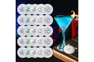 Shalwinn LED Coaster Mat, 25 Light Up Coasters for Drinks, Liquor Bottle, Bar Coasters