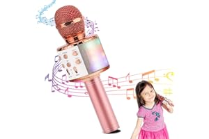 HALOVIE Kids Microphone Bluetooth Wireless Microphone Handheld Speaker Karaoke Equipment for Home KTV Player Party Singing Birthday Christmas Gifts for Girl Boy