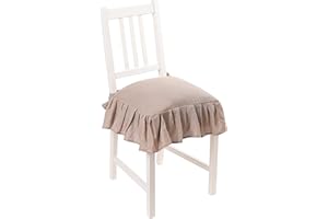 PARAMAISON Cuscino Sedia 40x40 con Lacci Panama, Cuscino Interno ed Esterno, Sfoderabile con Zip, Cotone, Laccetti di Ritenzione, Tinta Unita, Tortora