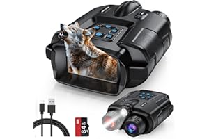 Haokoo Nachtsichtgerät - 3" Wiederaufladbares Nachtsichtgeräte 4K 5000mAh, 600M 8X Digitaler Zoom Infrarot Nachtsicht Fernglas, IP65 für Jagd Camping Beobachtung