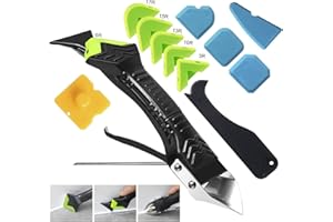 ORHOMELIFE Silikonentferner, Silikon Abzieher Werkzeug Set 5 in 1 Fugenkratzer 6 Auswechselbar Silikonpads Dichtungsdüsen ​für Küche Bad Boden Spüle Fenster Abdichtung