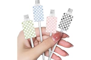 DiyGody 4 Pezzi Protezione per Raccordi a Cavo USB Tipo-C Compatibile con Phone, Protezioni per Cavi di Ricarica con Design di Fiore Floreale, Proteggi Cavo Cellulare Accessori per Caricabatterie