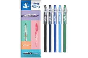 Pilot FriXion Ball Stick końcówka stalówki 07–0,7 mm, wymazywalne długopisy żelowe – w opakowaniu na poduszkę (portfel 5 sztuk w fajnych odcieniach)