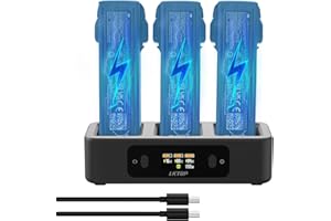 LKTOP AVATA 2 Zwei-Wege-Ladestation Akku-Ladegerät für DJI Avata 2 Drohnenzubehör mit LED-Bildschirm