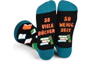 QZOSZ Lustige Socken mit Spruch Auf Sohle, Bunte Socken Geschenk für Bücherwürmer LEHRER, Coole Lustig Socken Geschenke für Frauen Männer zum Geburtstag Weihnachten