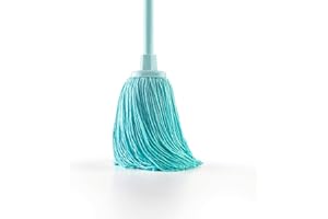 DIVINE GENIUS Blue Dolphin - Fregona Microfibra reciclada Super Absorbente con Rosca Universal Cabezal Extragrande 22 cm sostenible Ideal para Limpieza del hogar y Suelos