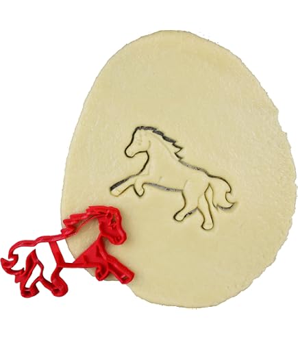 PlasticJewels Tagliabiscotti Testa Cavallo Da Corsa - Formina In PLA Biodegradabile Stampa 3D, Per Feste A Tema Ippico E Amanti Equitazione