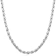 Miabella Solid 925 Sterling Silver Italian 2mm, 3mm Diamond-Cut Braided Rope Chain Necklace for Men Women Made in Italy 16, 18, 20, 22, 24, 26, 28, 30 Inch